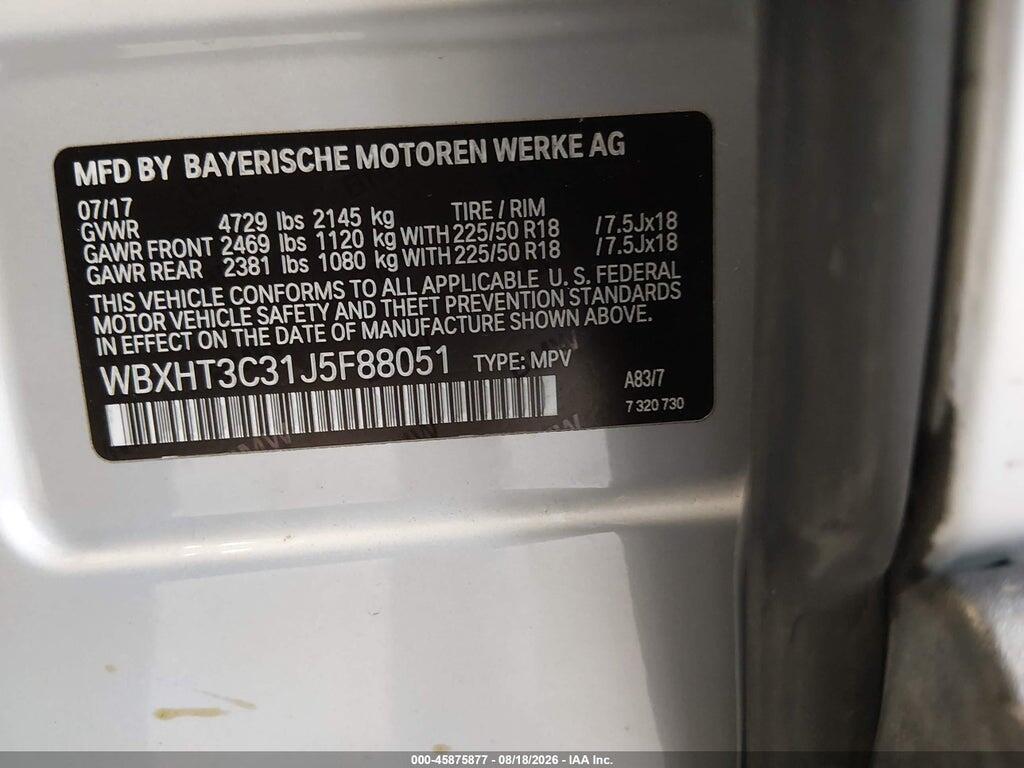 WBXHT3C31J5F88051 2018 BMW X1 photo no. 9