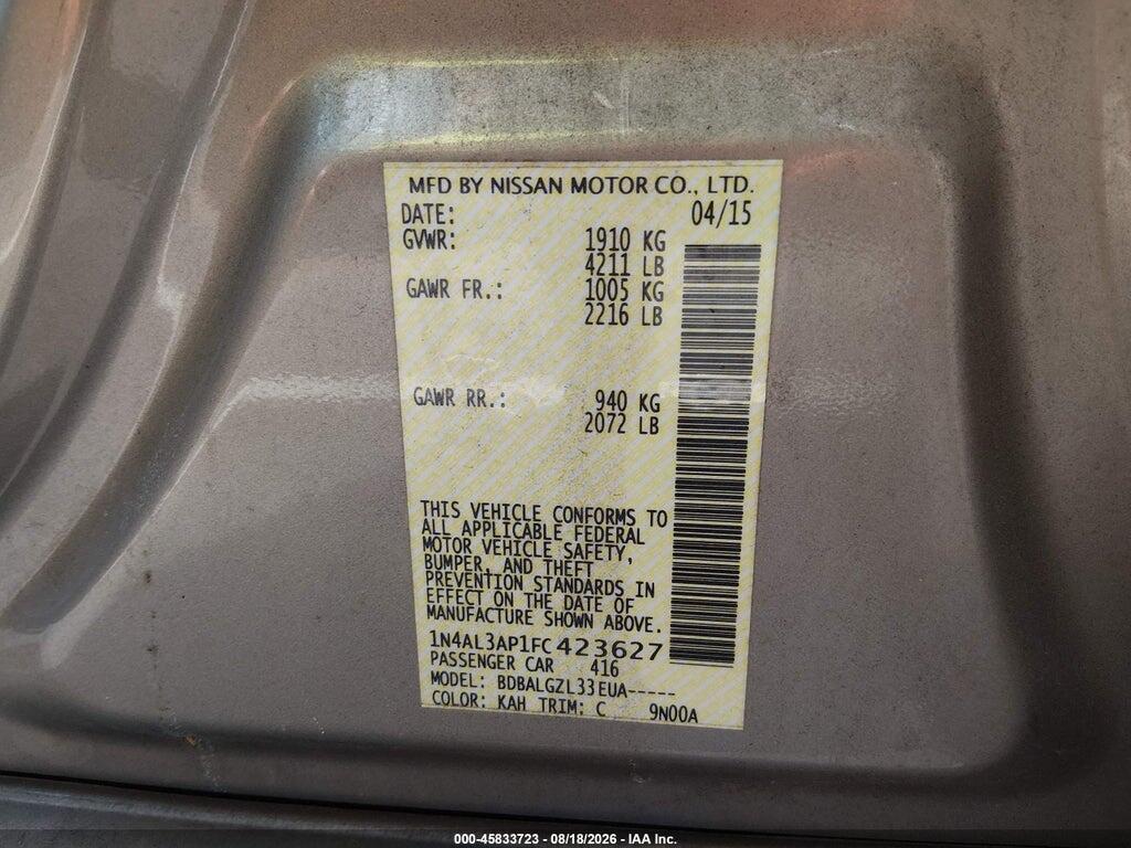 1N4AL3AP1FC423627 2015 NISSAN ALTIMA photo no. 9