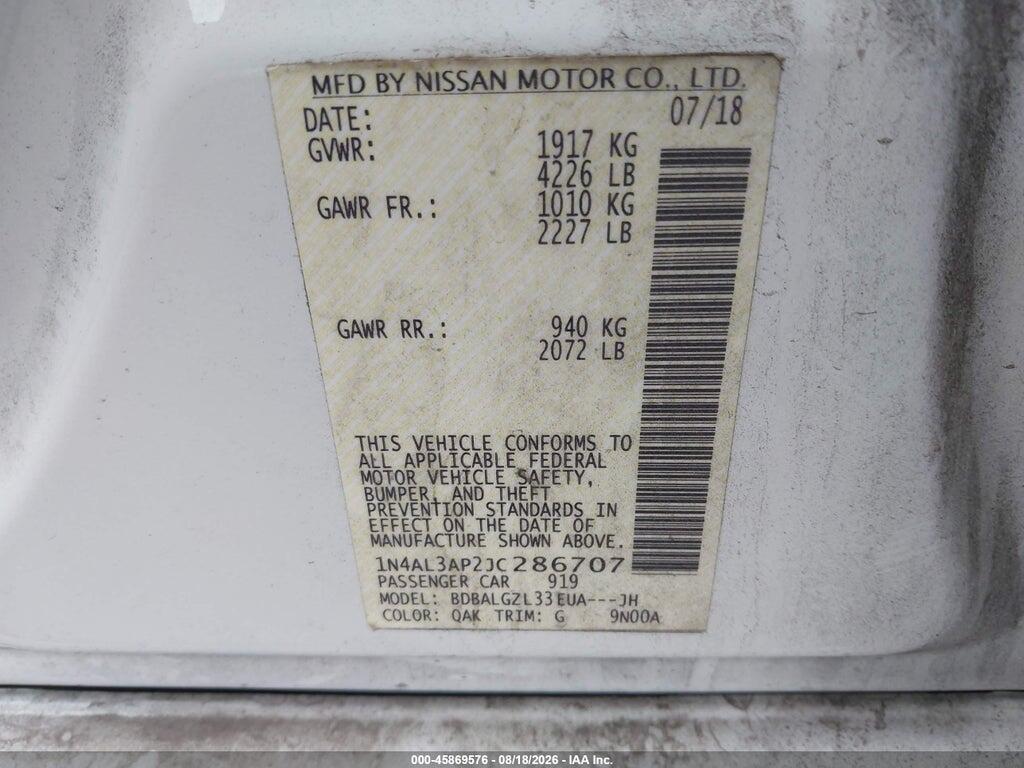 1N4AL3AP2JC286707 2018 NISSAN ALTIMA photo no. 9