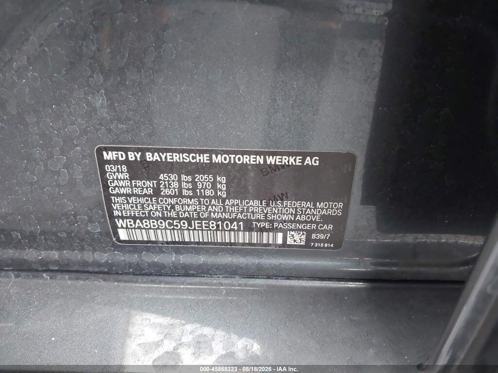 WBA8B9C59JEE81041 2018 BMW 330I photo no. 9