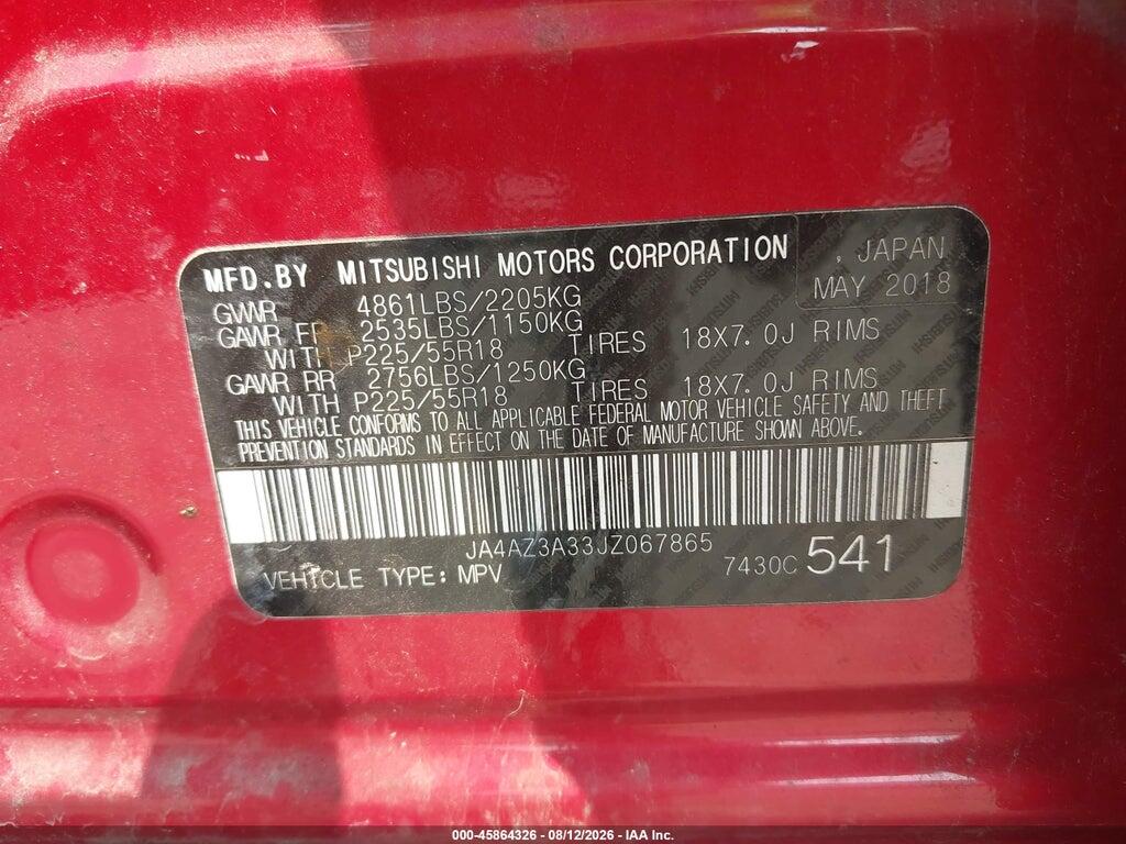 JA4AZ3A33JZ067865 2018 MITSUBISHI OUTLANDER photo no. 9