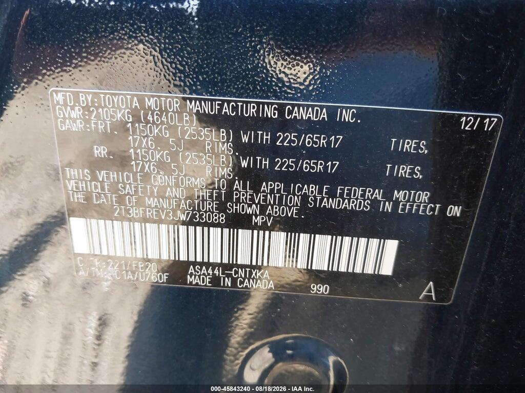 2T3BFREV3JW733088 2018 TOYOTA RAV4 photo no. 9