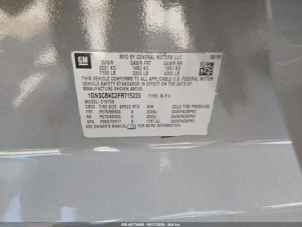 1GNSCBKC2FR715229 2015 CHEVROLET TAHOE photo no. 9