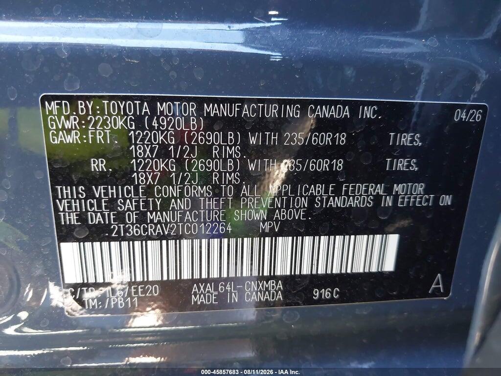 2T36CRAV2TC012264 2026 TOYOTA RAV4 photo no. 9