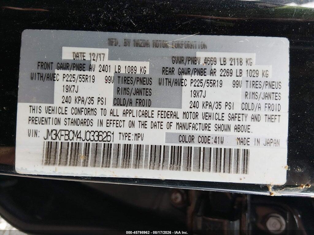 JM3KFBCM4J0336261 2018 MAZDA CX-5 photo no. 9