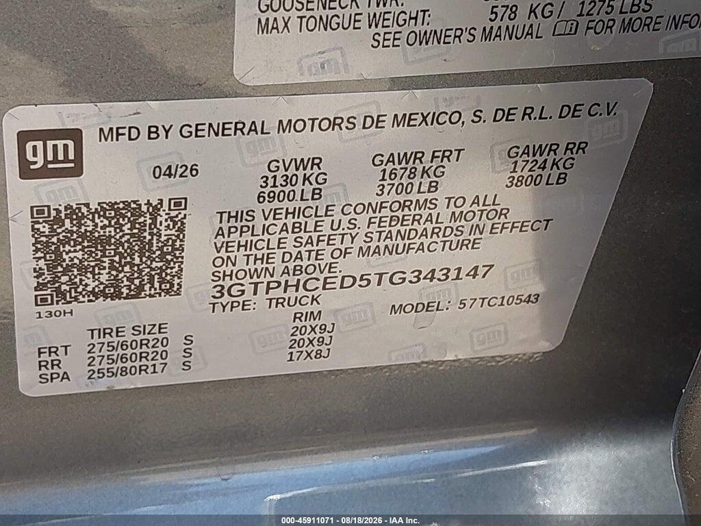 3GTPHCED5TG343147 2026 GMC SIERRA 1500 photo no. 9