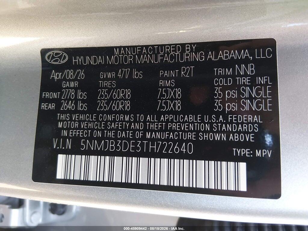5NMJB3DE3TH722640 2026 HYUNDAI TUCSON photo no. 9