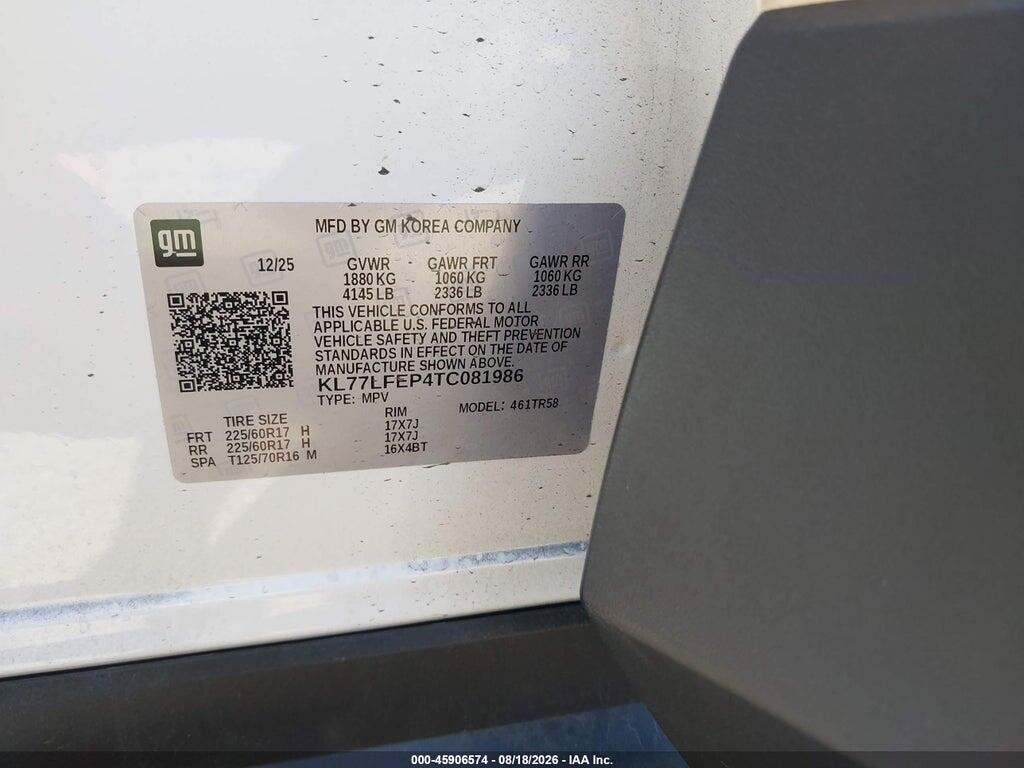 KL77LFEP4TC081986 2026 CHEVROLET TRAX photo no. 9