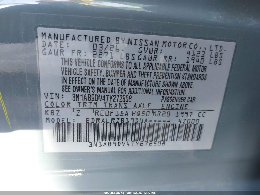 3N1AB9DV4TY272508 2026 NISSAN SENTRA photo no. 9