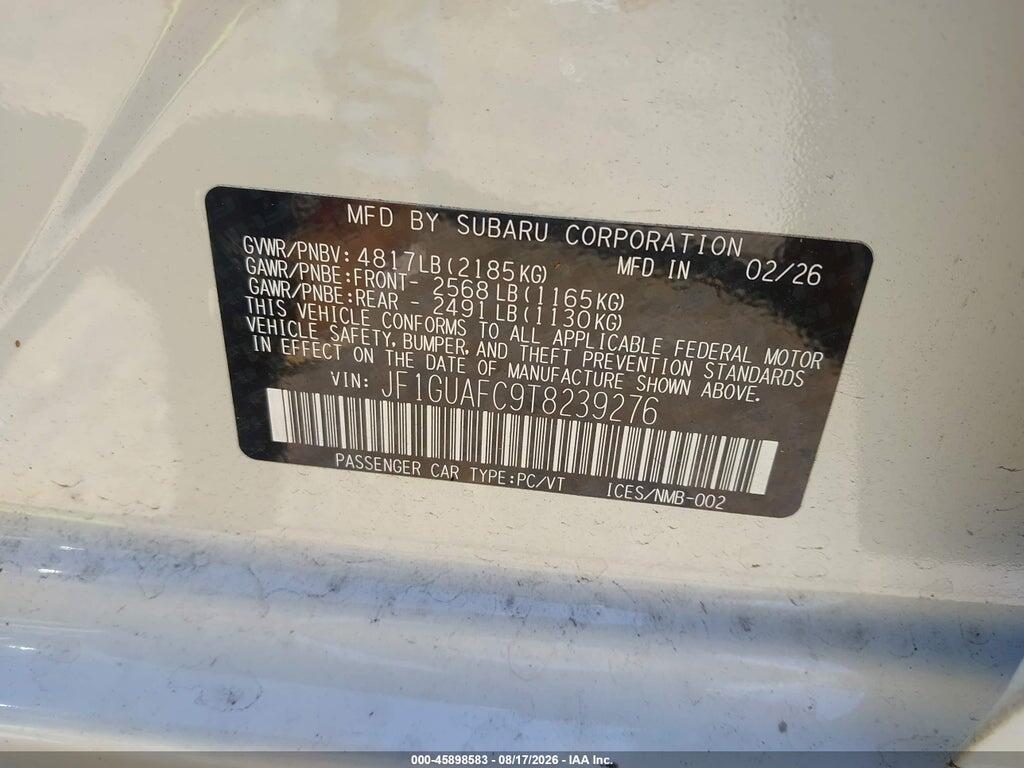 JF1GUAFC9T8239276 2026 SUBARU IMPREZA photo no. 9