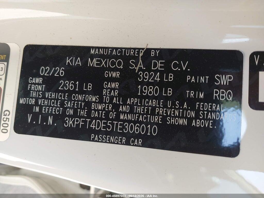 3KPFT4DE5TE306010 2026 KIA K4 photo no. 9