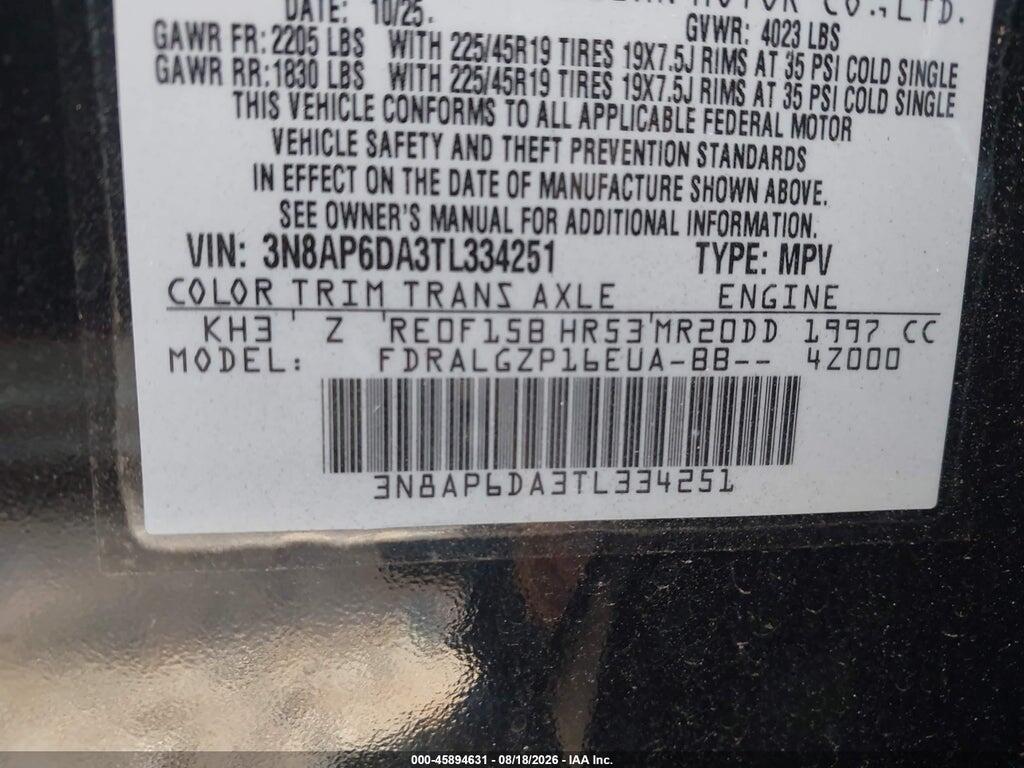 3N8AP6DA3TL334251 2026 NISSAN KICKS photo no. 9