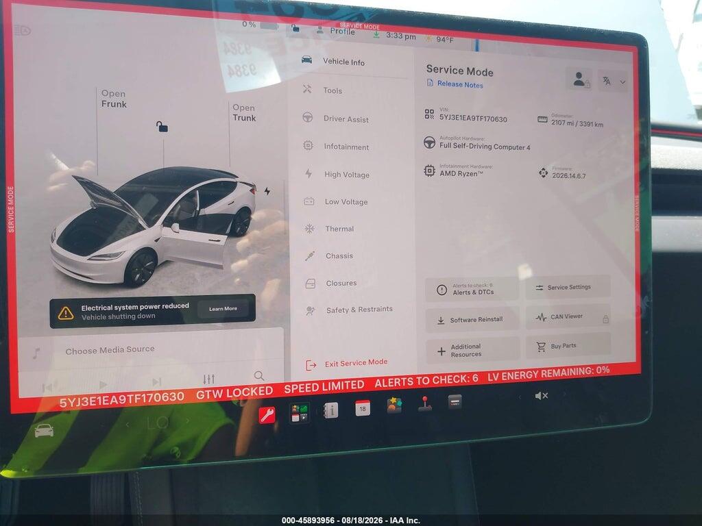 5YJ3E1EA9TF170630 2026 TESLA MODEL 3 photo no. 7