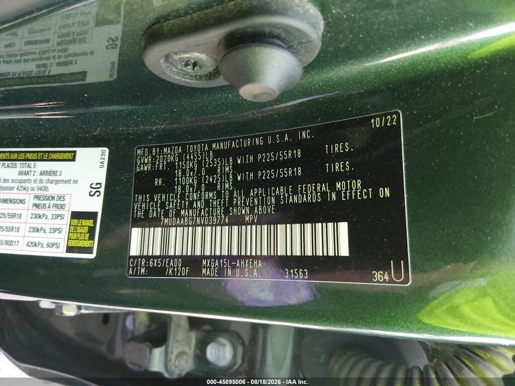 7MUDAABG7NV039774 2022 TOYOTA COROLLA CROSS photo no. 9