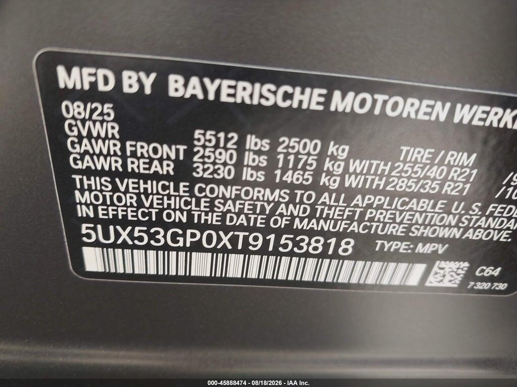 5UX53GP0XT9153818 2026 BMW X3 photo no. 9