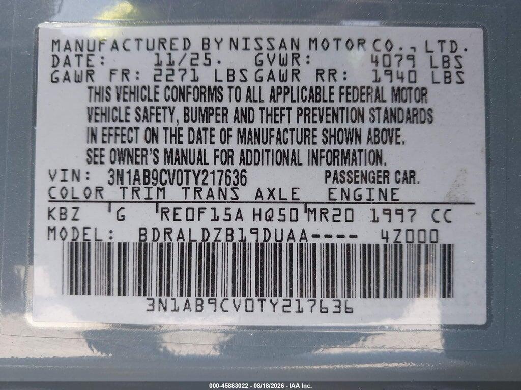 3N1AB9CV0TY217636 2026 NISSAN SENTRA photo no. 9