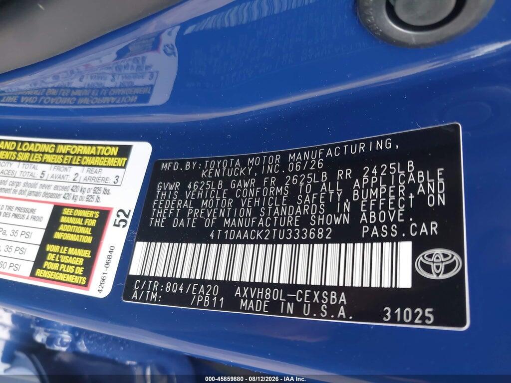 4T1DAACK2TU333682 2026 TOYOTA CAMRY photo no. 9