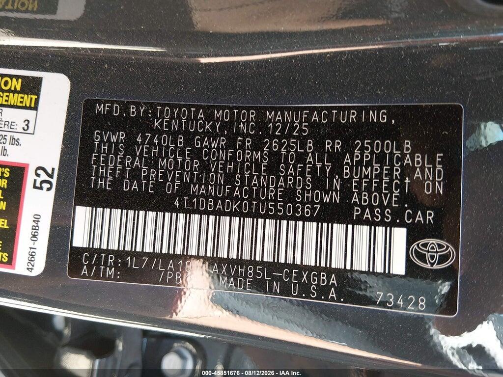 4T1DBADK0TU550367 2026 TOYOTA CAMRY photo no. 9
