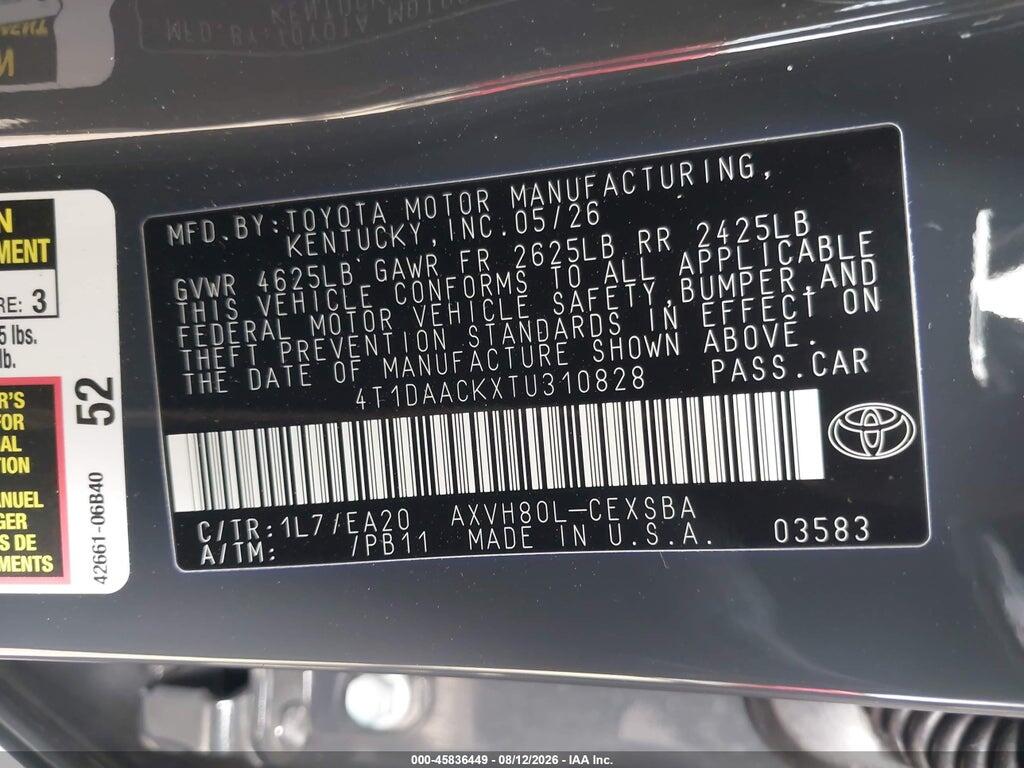 4T1DAACKXTU310828 2026 TOYOTA CAMRY photo no. 9