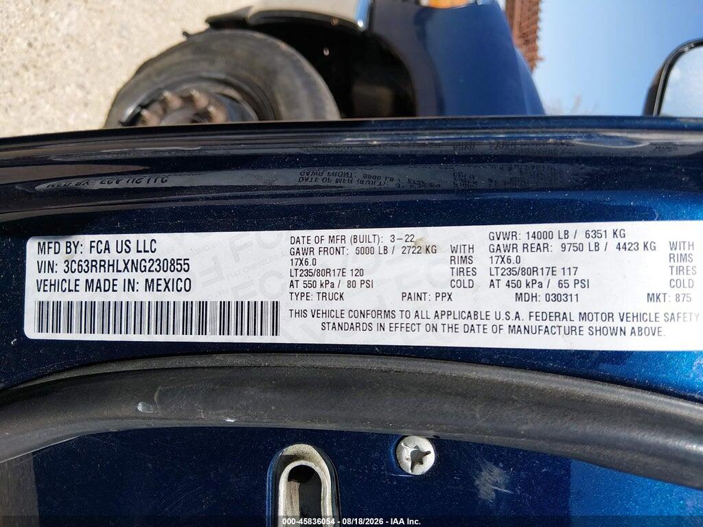 3C63RRHLXNG230855 2022 RAM 3500 photo no. 9
