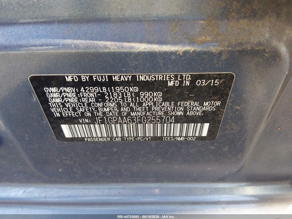 JF1GPAA63FG255704 2015 SUBARU IMPREZA photo no. 9