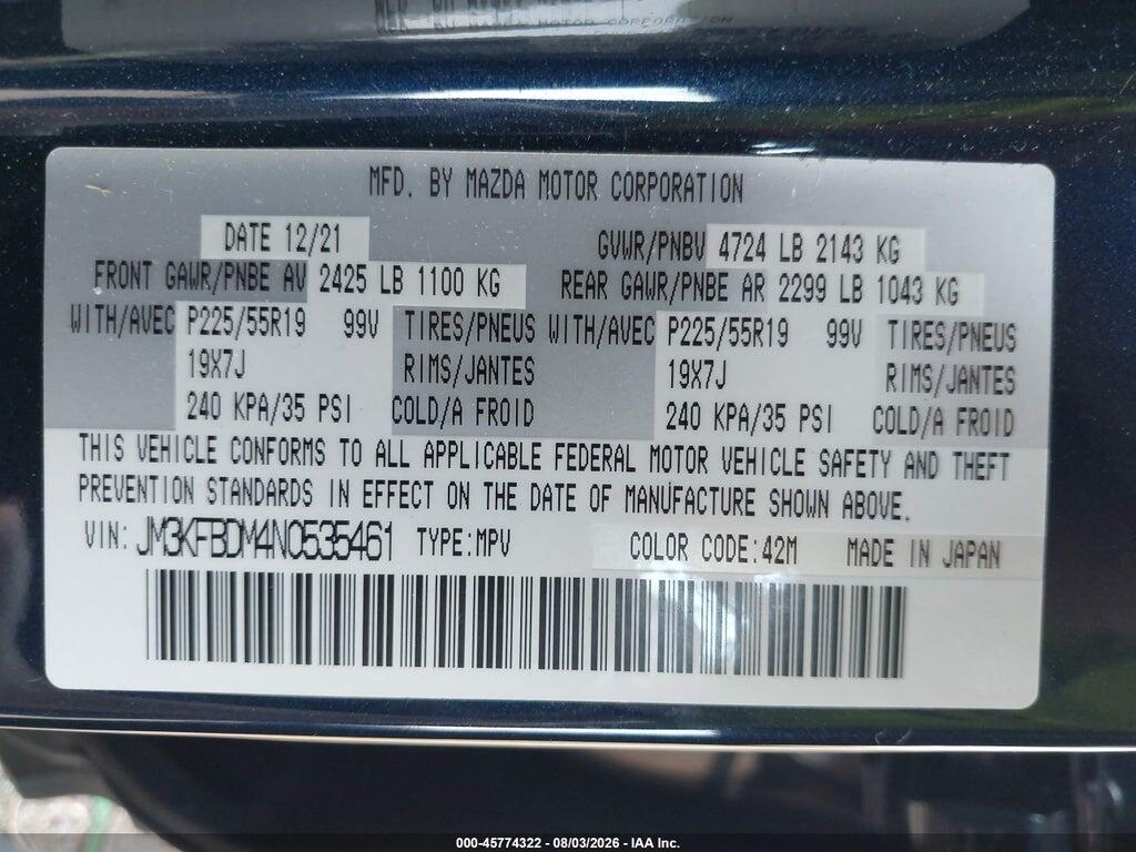 JM3KFBDM4N0535461 2022 MAZDA CX-5 photo no. 9