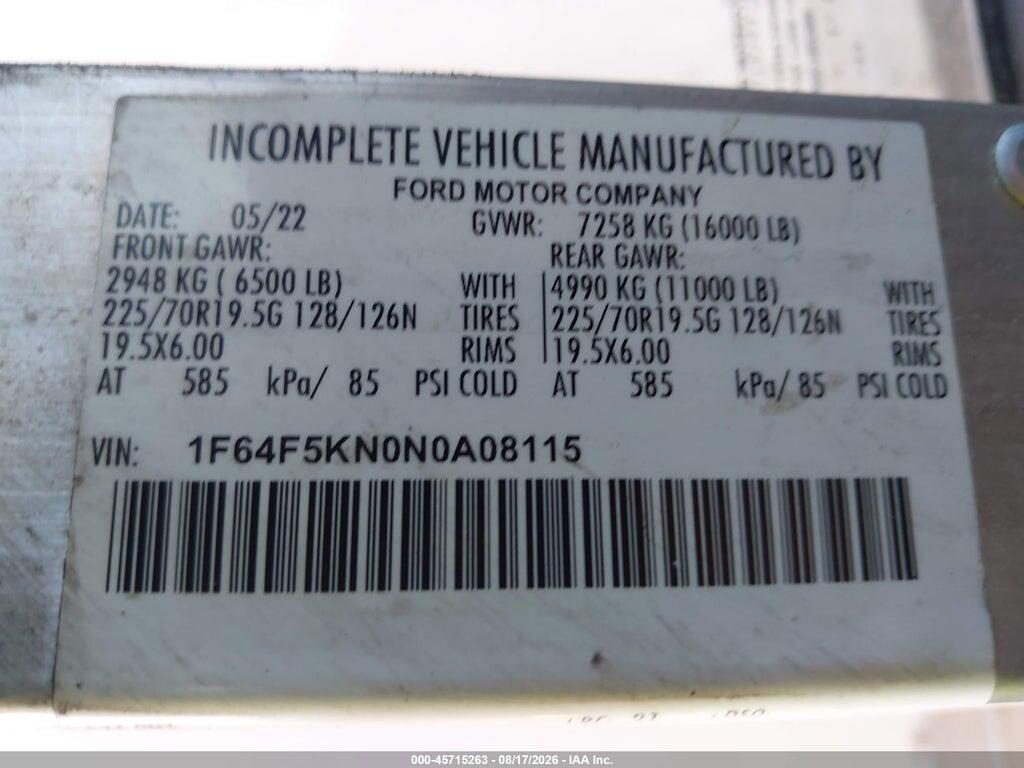 1F64F5KN0N0A08115 2022 FORD F-59 COMMERCIAL STRIPPED photo no. 8