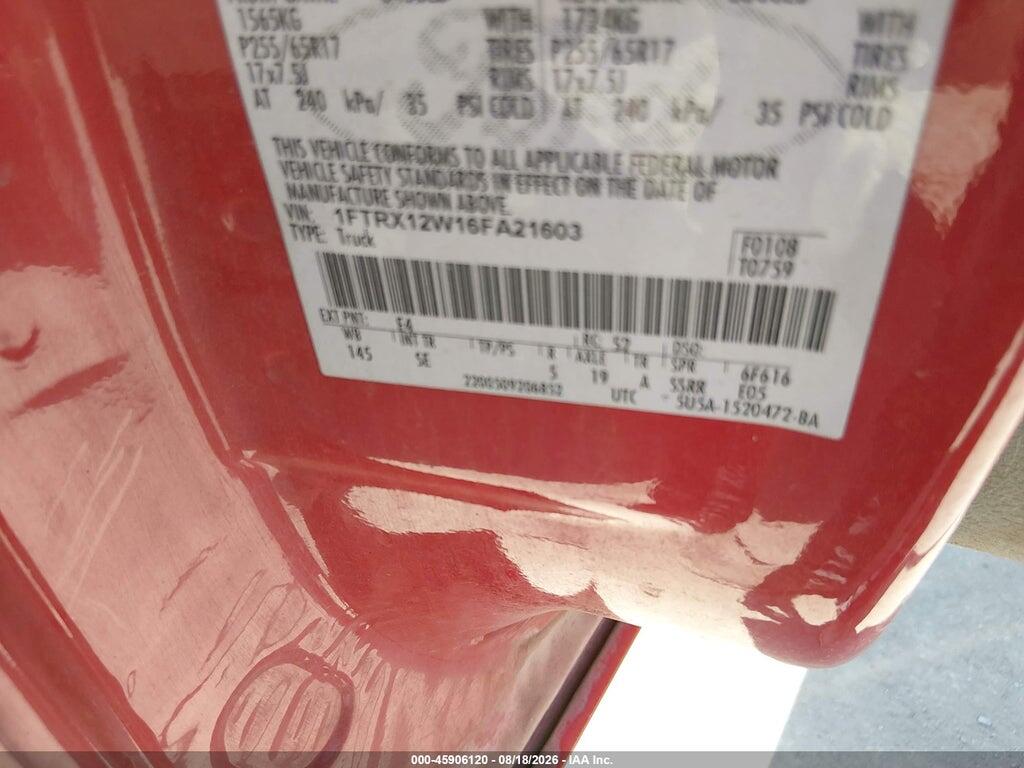 1FTRX12W16FA21603 2006 FORD F-150 photo no. 9