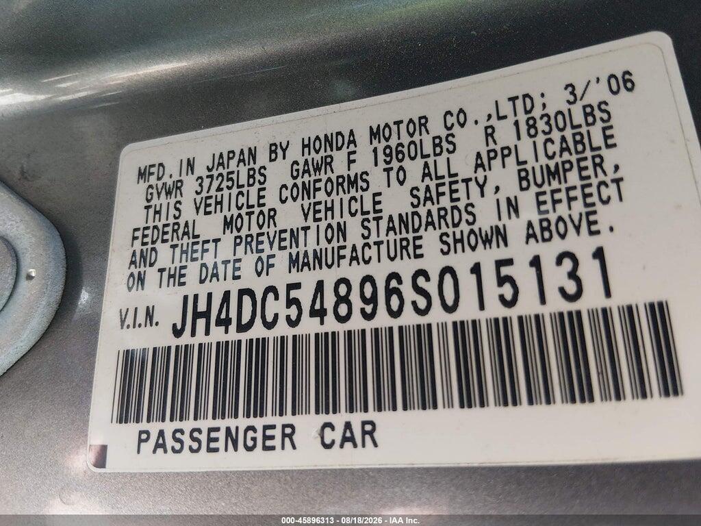 JH4DC54896S015131 2006 ACURA RSX photo no. 9