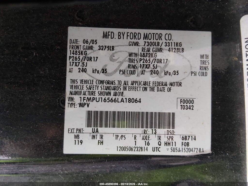 1FMPU16566LA18064 2006 FORD EXPEDITION photo no. 9