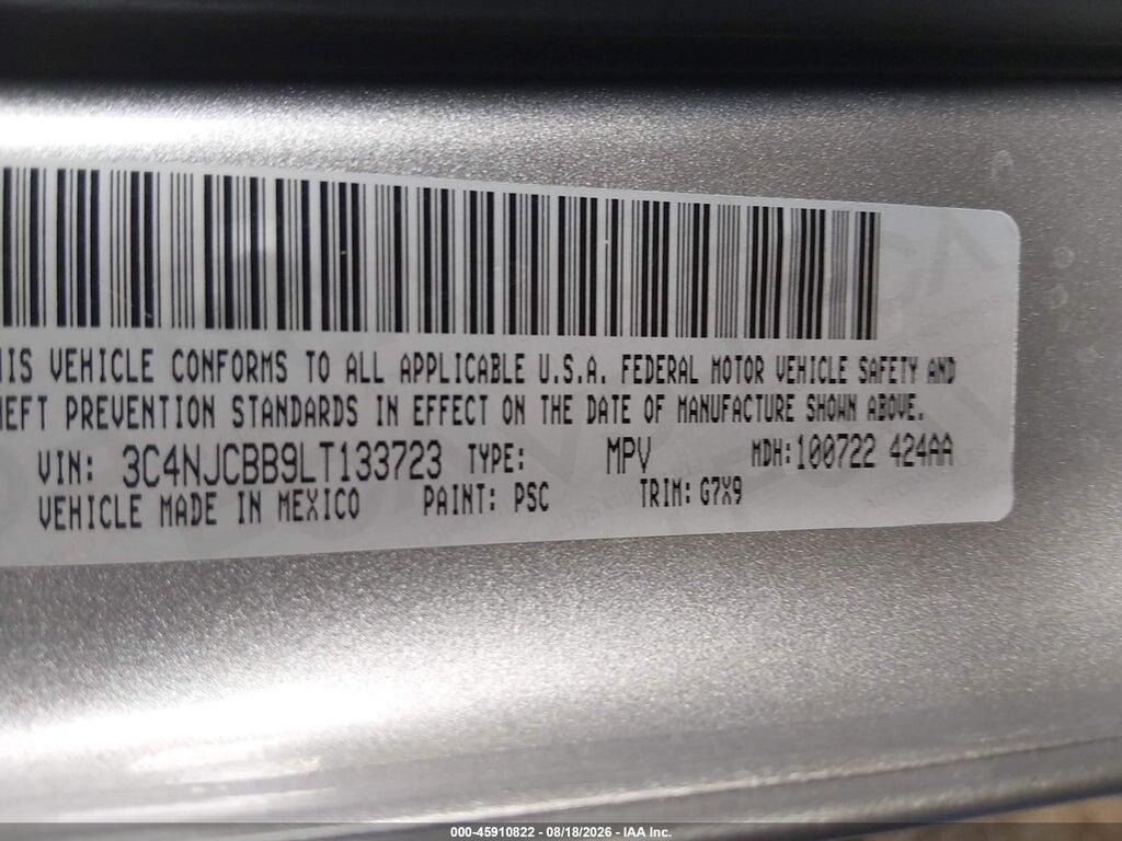 3C4NJCBB9LT133723 2020 JEEP COMPASS photo no. 9