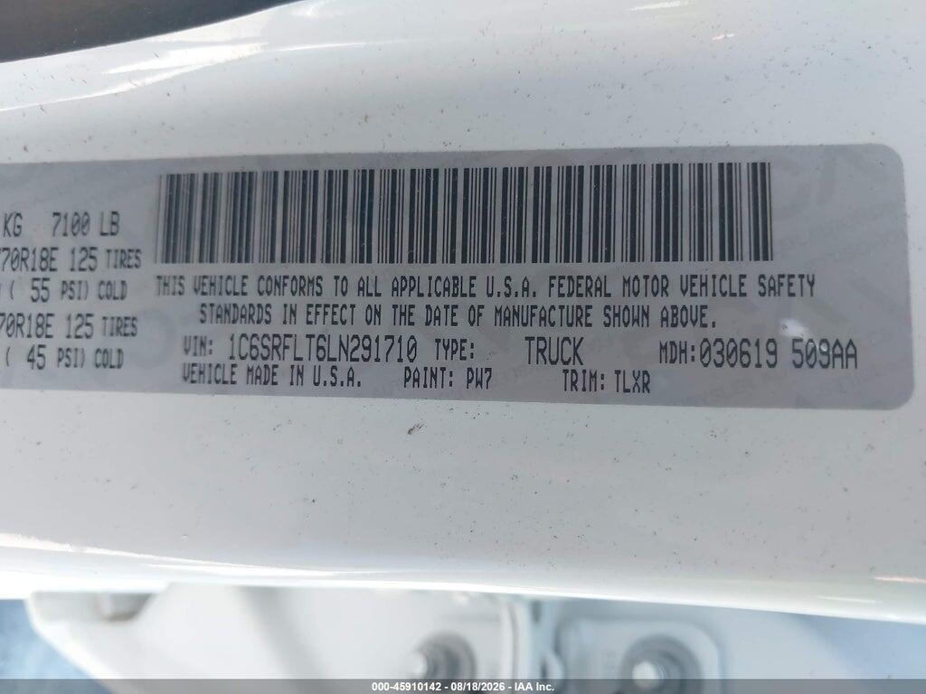 1C6SRFLT6LN291710 2020 RAM 1500 photo no. 9