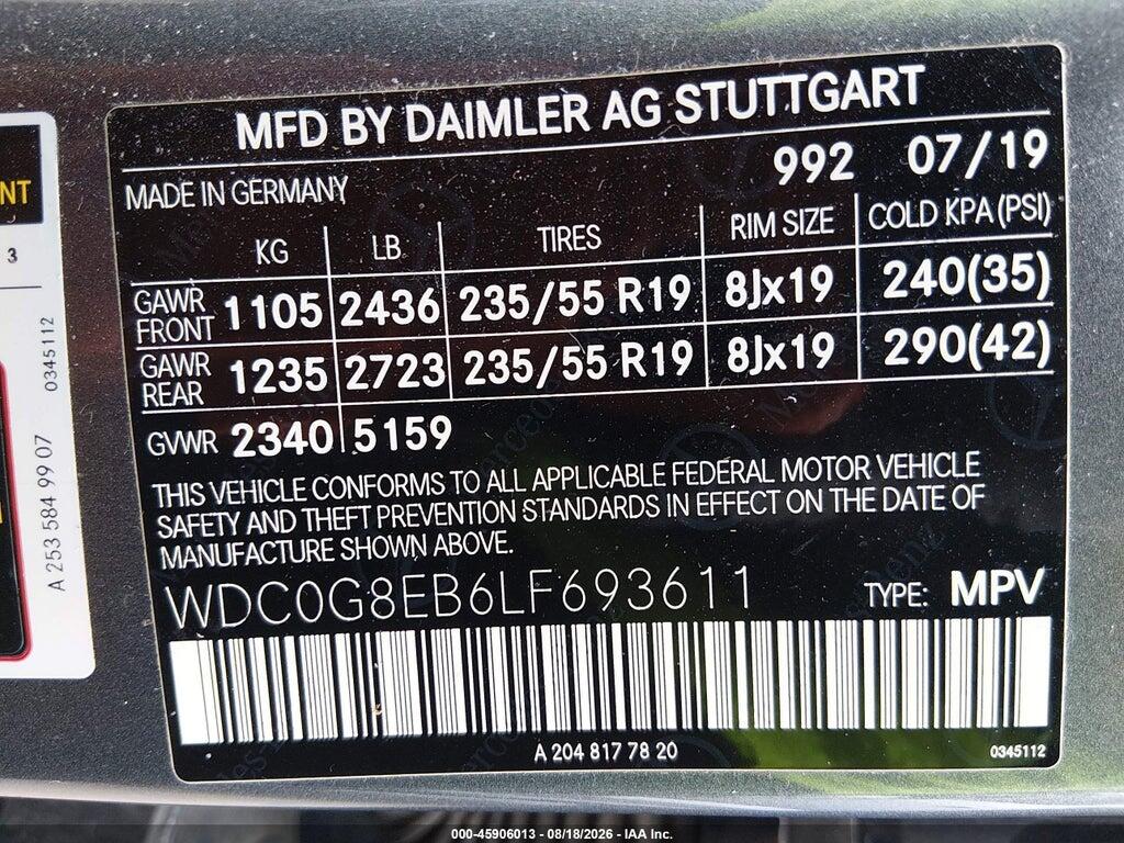 WDC0G8EB6LF693611 2020 MERCEDES-BENZ GLC 300 photo no. 9