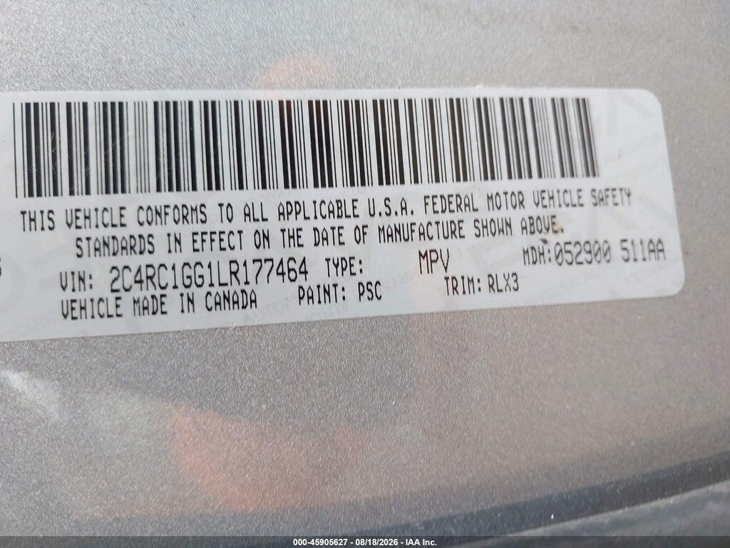 2C4RC1GG1LR177464 2020 CHRYSLER PACIFICA photo no. 9