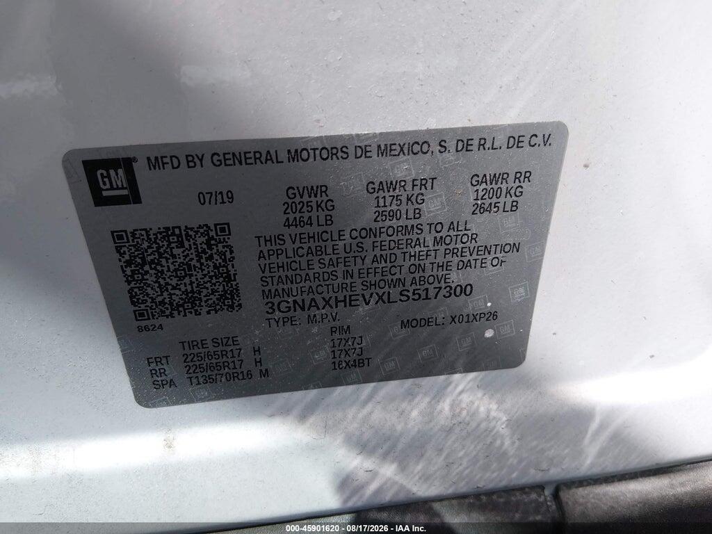 3GNAXHEVXLS517300 2020 CHEVROLET EQUINOX photo no. 9