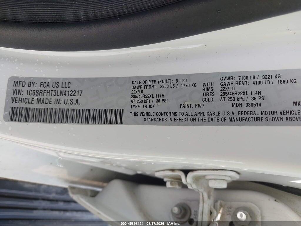 1C6SRFHT3LN412217 2020 RAM 1500 photo no. 9