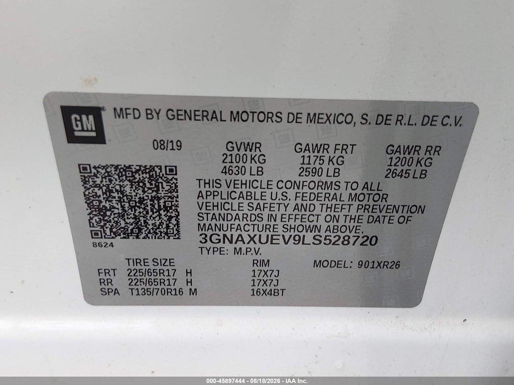 3GNAXUEV9LS528720 2020 CHEVROLET EQUINOX photo no. 9