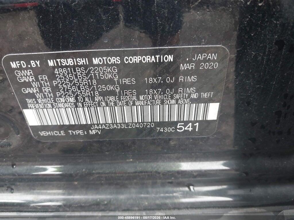 JA4AZ3A33LZ040720 2020 MITSUBISHI OUTLANDER photo no. 9
