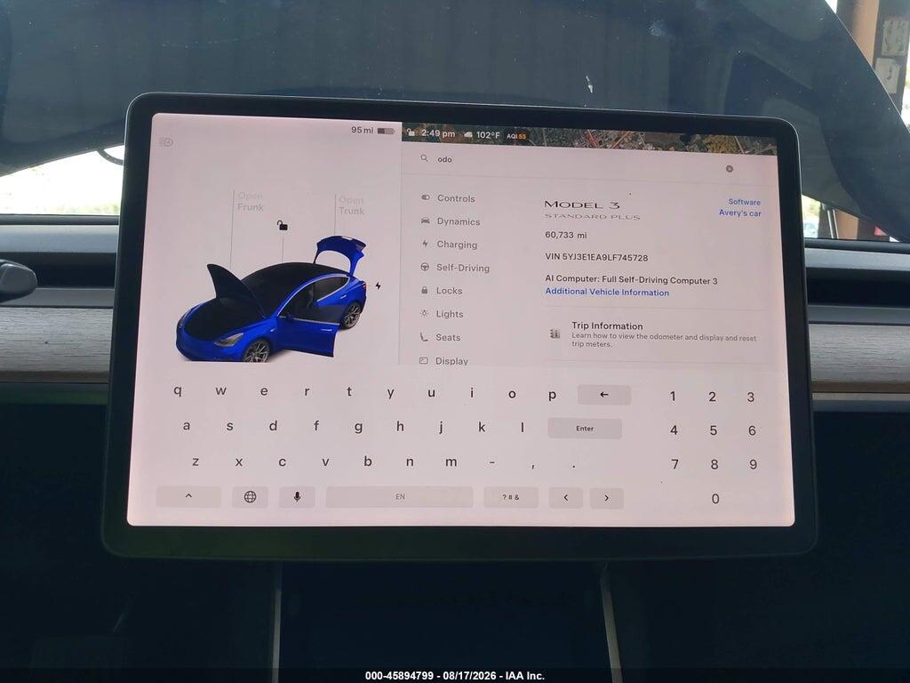 5YJ3E1EA9LF745728 2020 TESLA MODEL 3 photo no. 7