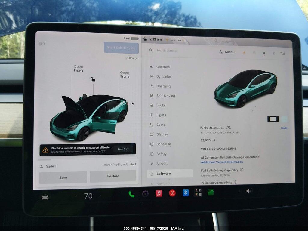 5YJ3E1EAXLF783548 2020 TESLA MODEL 3 photo no. 7