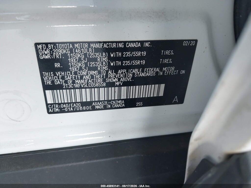 2T3C1RFV5LC058558 2020 TOYOTA RAV4 photo no. 9