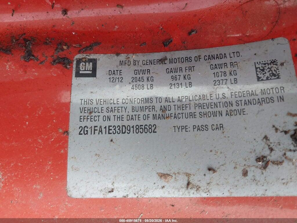 2G1FA1E33D9185682 2013 CHEVROLET CAMARO photo no. 9