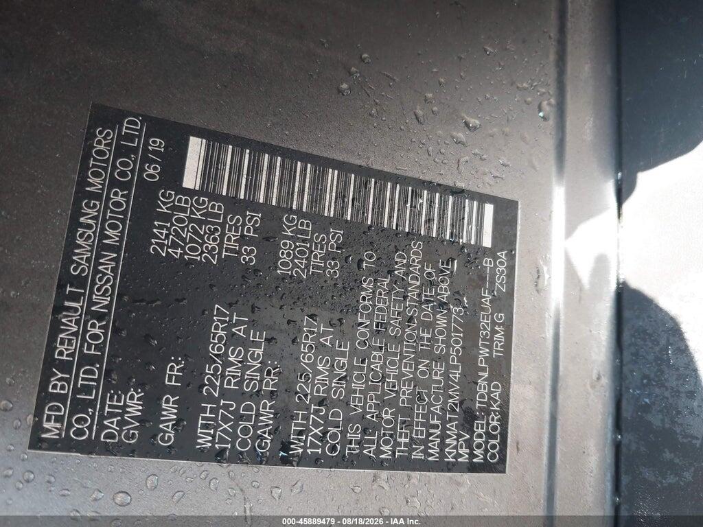 KNMAT2MV4LP501773 2020 NISSAN ROGUE photo no. 9