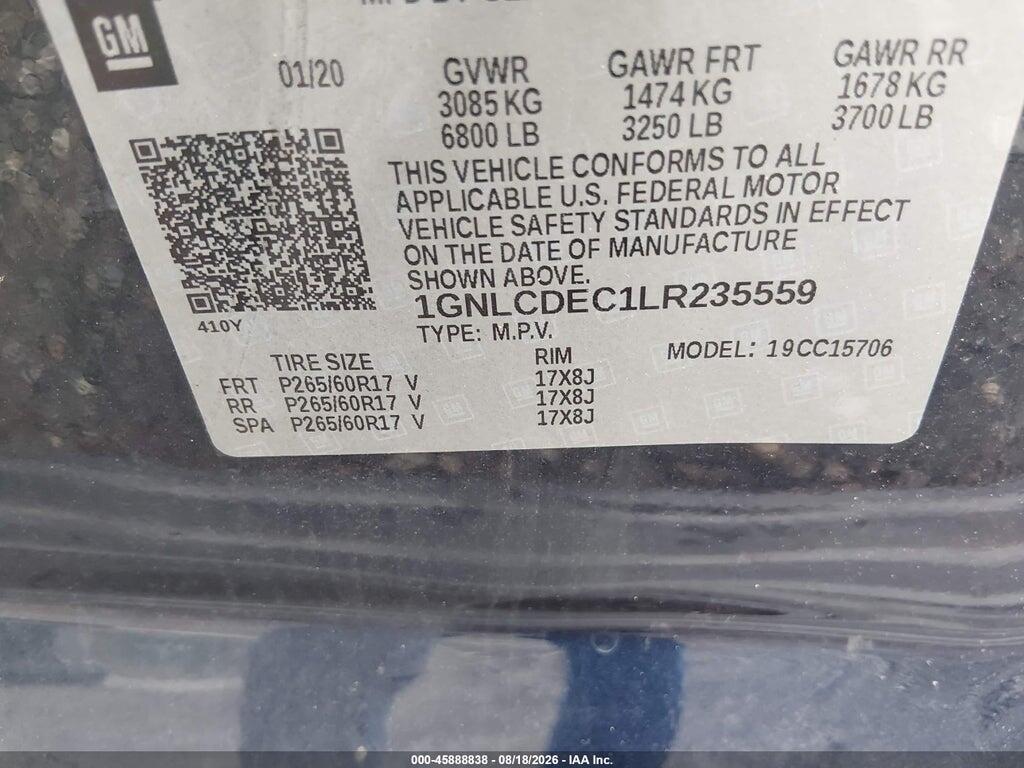 1GNLCDEC1LR235559 2020 CHEVROLET TAHOE photo no. 9