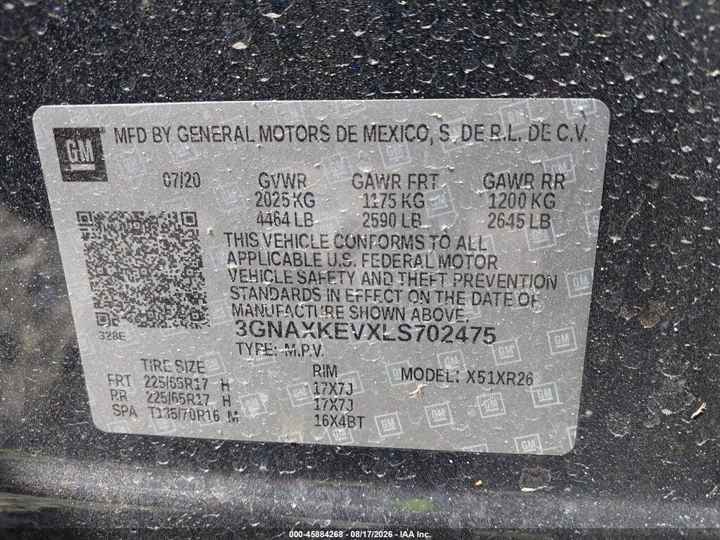 3GNAXKEVXLS702475 2020 CHEVROLET EQUINOX photo no. 9