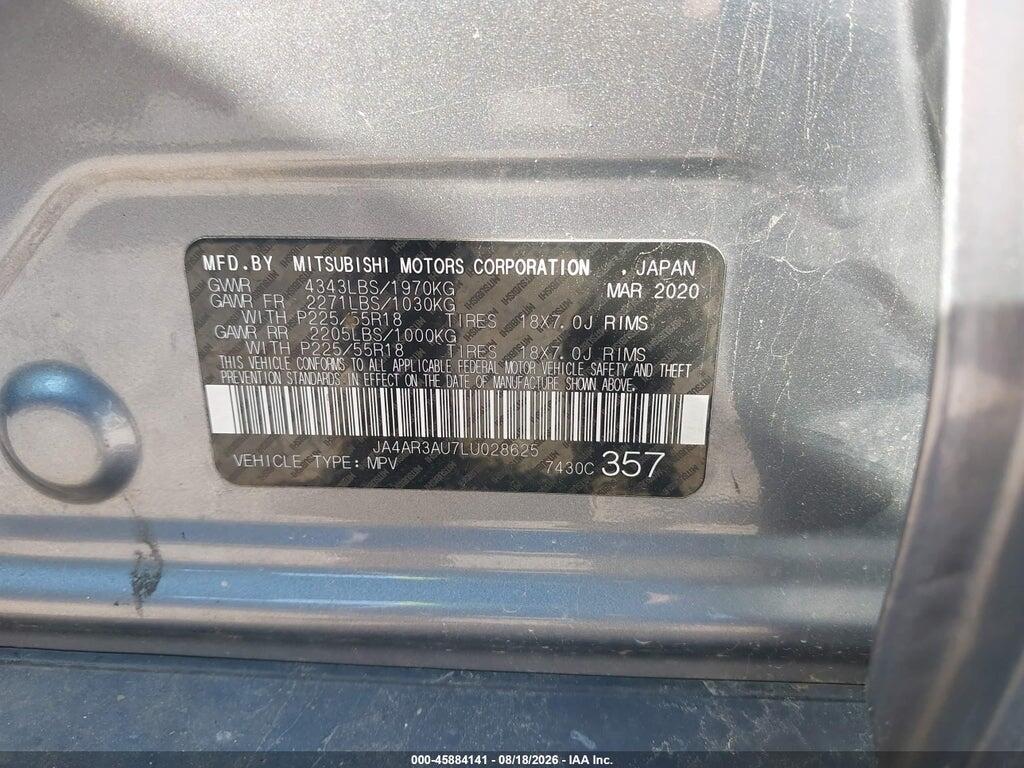 JA4AR3AU7LU028625 2020 MITSUBISHI OUTLANDER SPORT photo no. 9