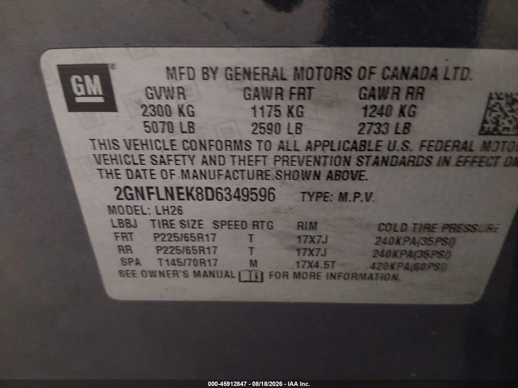 2GNFLNEK8D6349596 2013 CHEVROLET EQUINOX photo no. 9