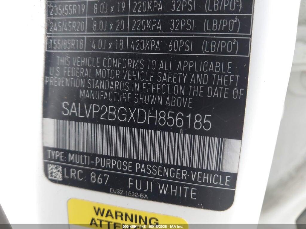 SALVP2BGXDH856185 2013 LAND ROVER RANGE ROVER EVOQUE photo no. 9