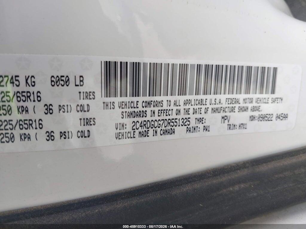 2C4RDGCG7DR551325 2013 DODGE GRAND CARAVAN photo no. 9