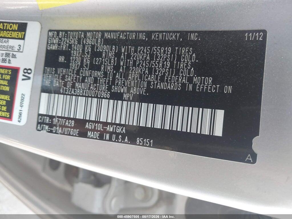 4T3ZA3BBXDU070966 2013 TOYOTA VENZA photo no. 9